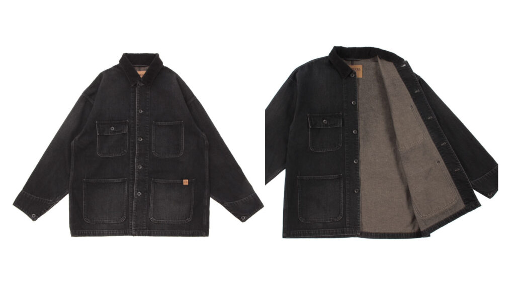 〈STARBUCKS STAND by BEAMS〉ブラックデニムカバーオール ¥44,000