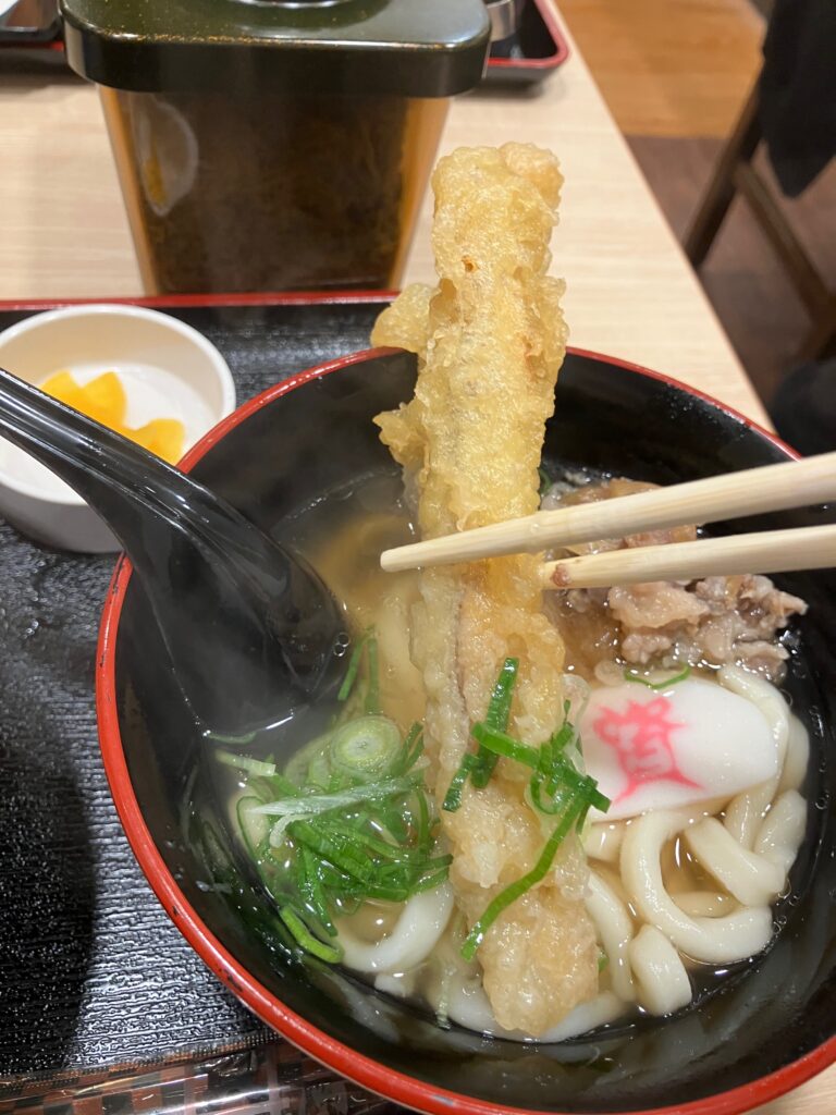 肉ごぼ天うどん